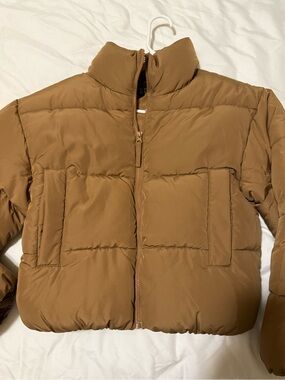 H&M Cropped Brown Puffer